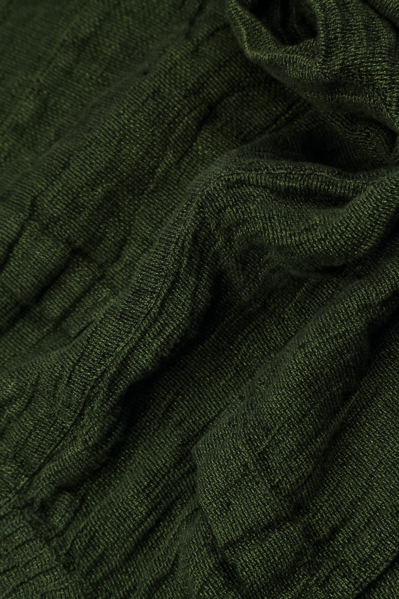 Flared Shamrock Green Mélange Linen Midi Dress 6