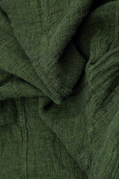 Flared Shamrock Green Mélange Linen Shirt 5