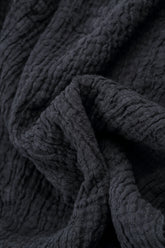 Flared Slate Blue Textured Linen Tunic 5