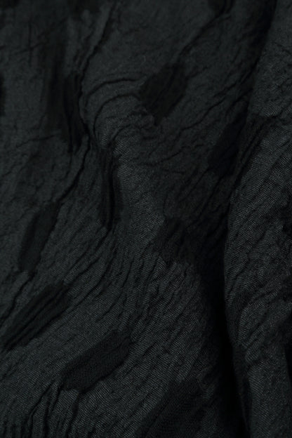 Flared Textured Bubbles Graphite Linen Dress 5
