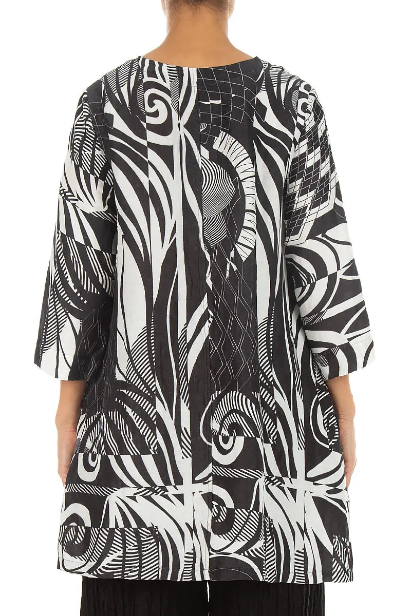 Flared Textured Orbit Silk Linen Tunic 3