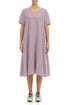 Flared V-Neck Lilac Linen Dress 1