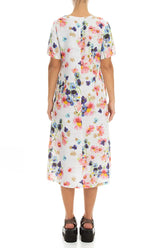 Flared V-Neck Primrose Linen Dress 2