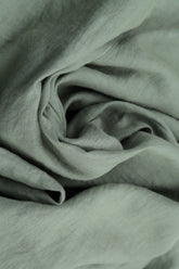 Flared V-Neck Sage Linen Dress 5