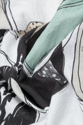 Flared V-Neck Tumbled Stone Linen Dress 5