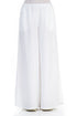 Flared Wide White Linen Trousers 1