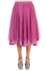 Flared Wild Berry Silk Chiffon Skirt 2