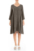 Floaty Beige Mélange Linen Dress 1