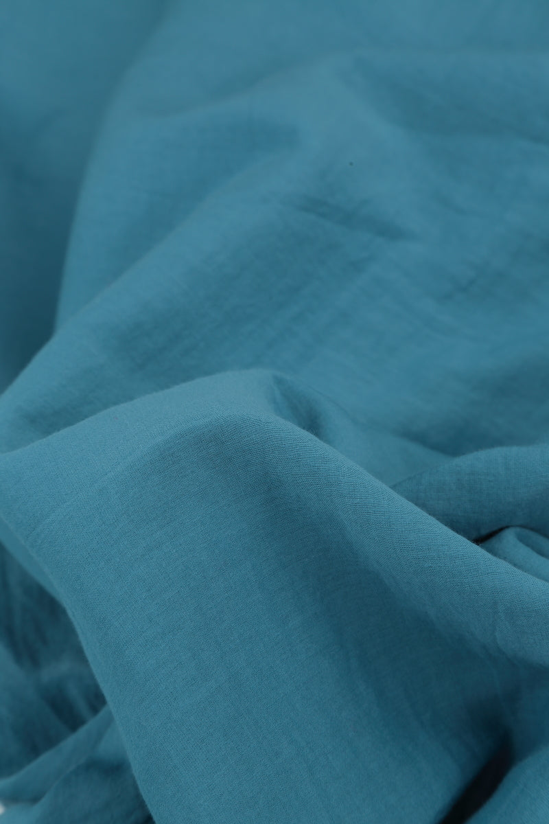 Half Sleeves Floaty Denim Silk Cotton Dress 6