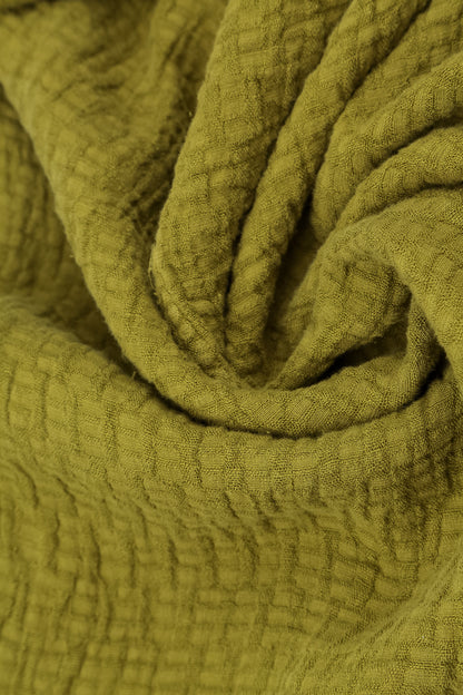 Floaty Golden Lime Textured Linen Dress 5