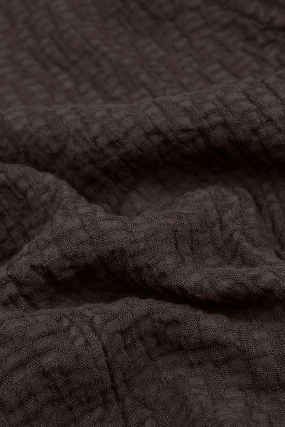 Floaty Truffle Brown Textured Linen Dress
