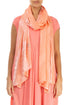Floral Coral Silk Scarf 1