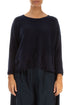 Flowers Midnight Blue Wool Sweater 1