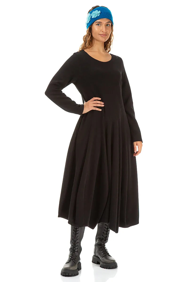 Flowers Azure Blue Soft Wool Headband 2