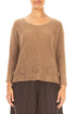 Flowers Caramel Wool Sweater 1