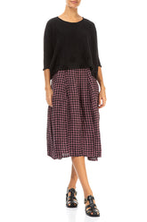 Flowers Decorated Black Linen Jumper 4