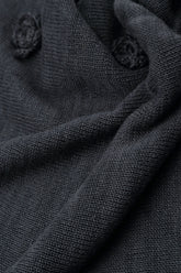 Flowers Decorated Graphite Linen Jumper 5