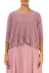 Flowers Decorated Mauve Pink Linen Jumper 1