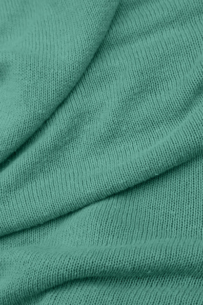 Flowers Decorated Mint Linen Jumper 5