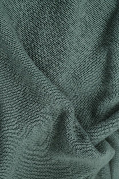 Flowers Decorated Sage Linen Jumper