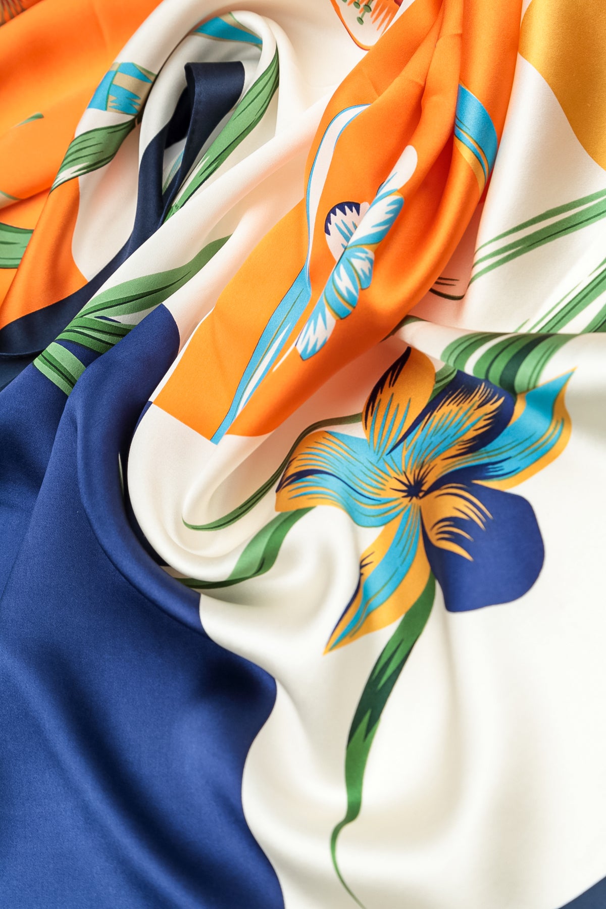 Flowers Blossom Silk Scarf