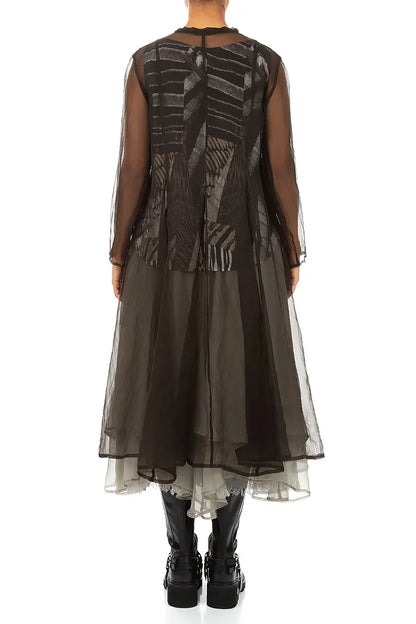 Flowing Black Silk Chiffon Jacket