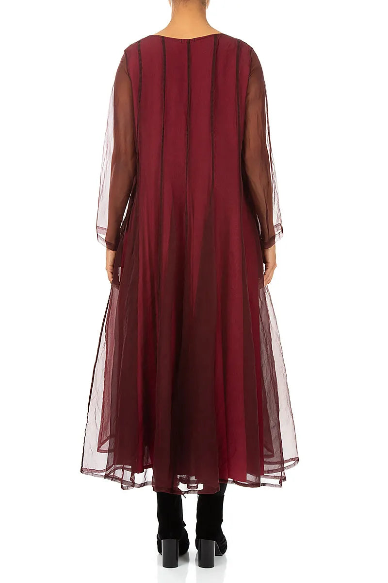 Flowing Ruby Silk Chiffon Dress 2