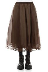 Flowy Aged Copper Silk Chiffon Skirt 1