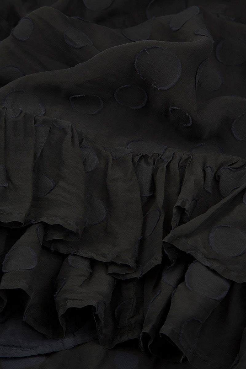 Flowy Black Bubbles Silk Dress 6