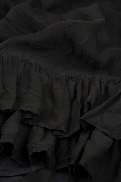 Flowy Black Bubbles Silk Dress 6