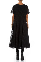 Flowy Black Bubbles Silk Dress 2