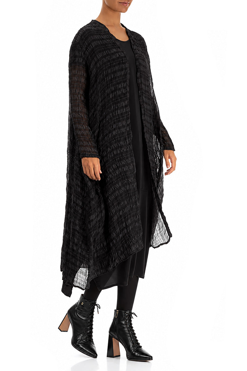 Flowy Black Light Silk Jacket 3
