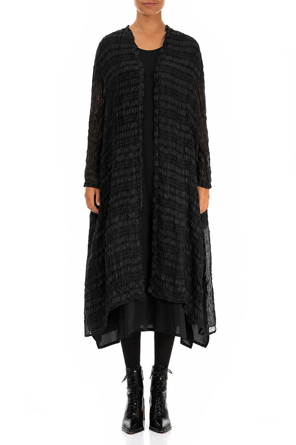 Flowy Black Light Silk Jacket 1