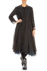Flowy Black Silk Chiffon Jacket 5