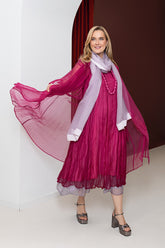 Flowy Fuchsia Silk Chiffon Jacket 6