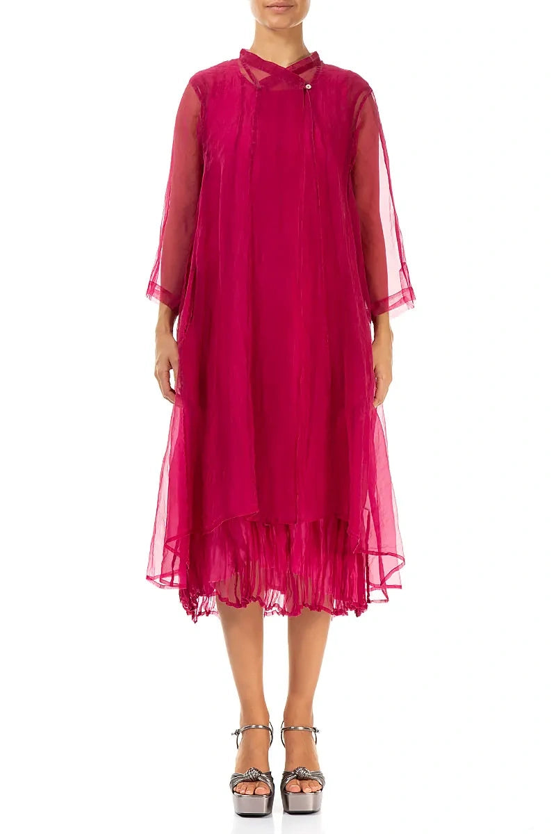 Flowy Fuchsia Silk Chiffon Jacket 1