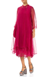 Flowy Fuchsia Silk Chiffon Jacket 3