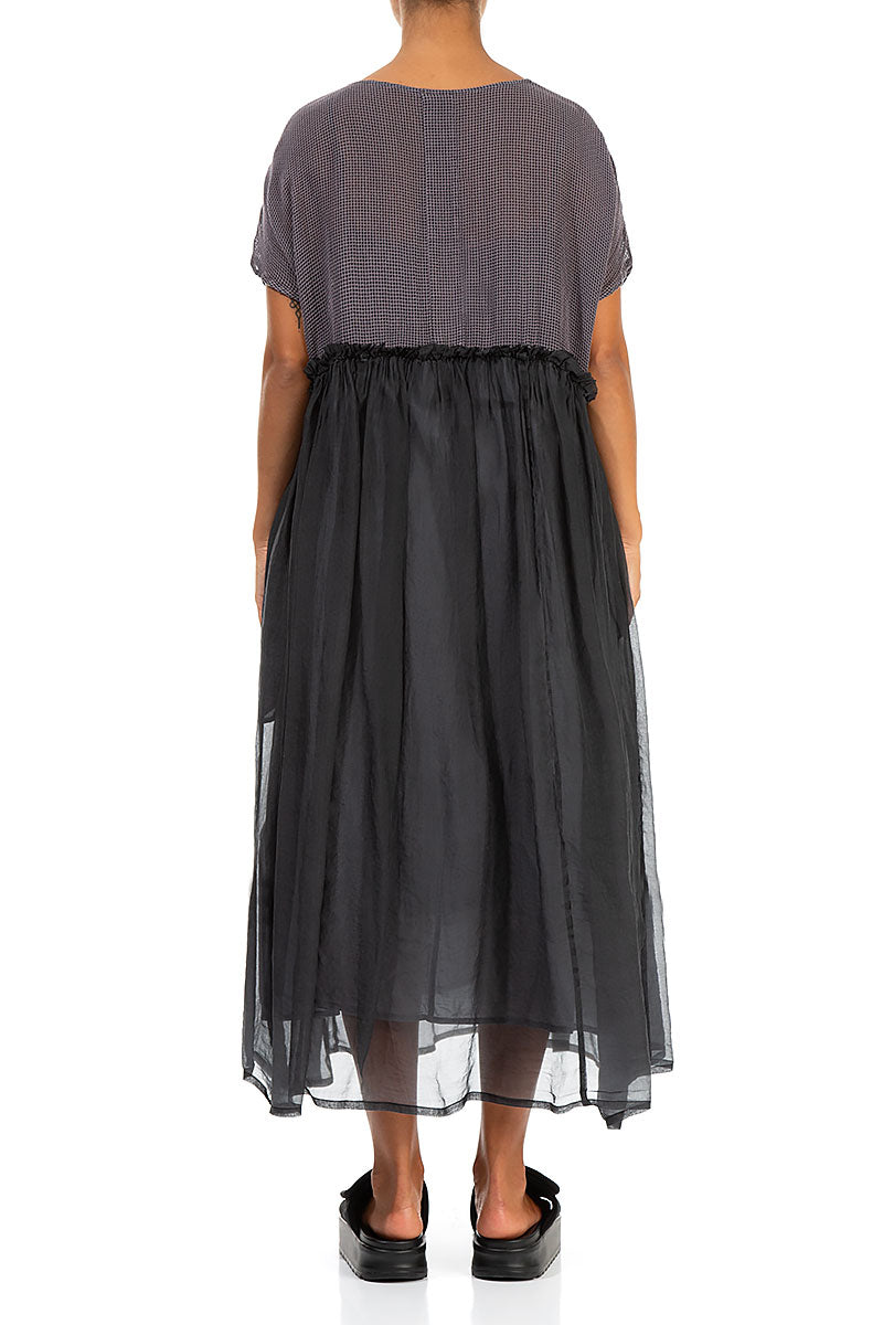 Flowy Graphite Mesh Silk Dress 2