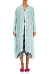 Flowy Ice Blue Light Silk Jacket 1