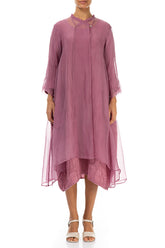 Flowy Mauve Taupe Silk Chiffon Jacket 1