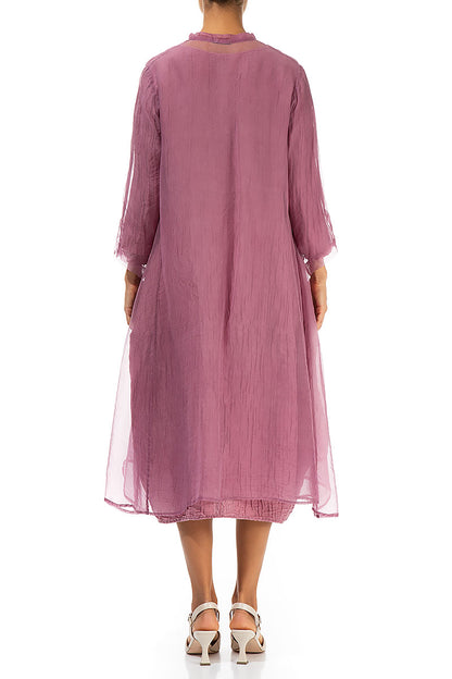 Flowy Mauve Taupe Silk Chiffon Jacket 2