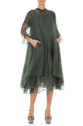 Flowy Sage Silk Chiffon Jacket 4