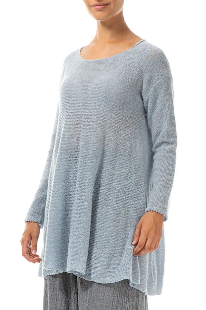 Flowy Silver Blue Wool Sweater 3