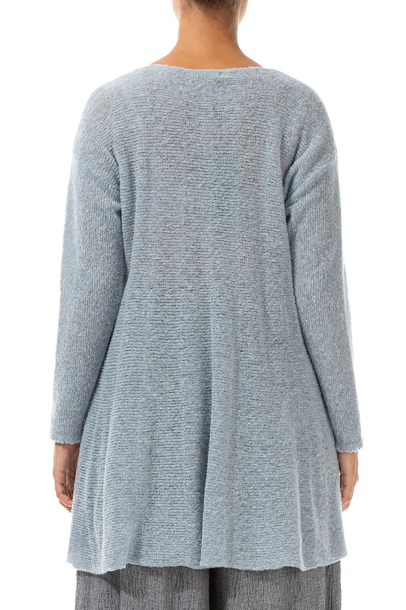 Flowy Silver Blue Wool Sweater 2