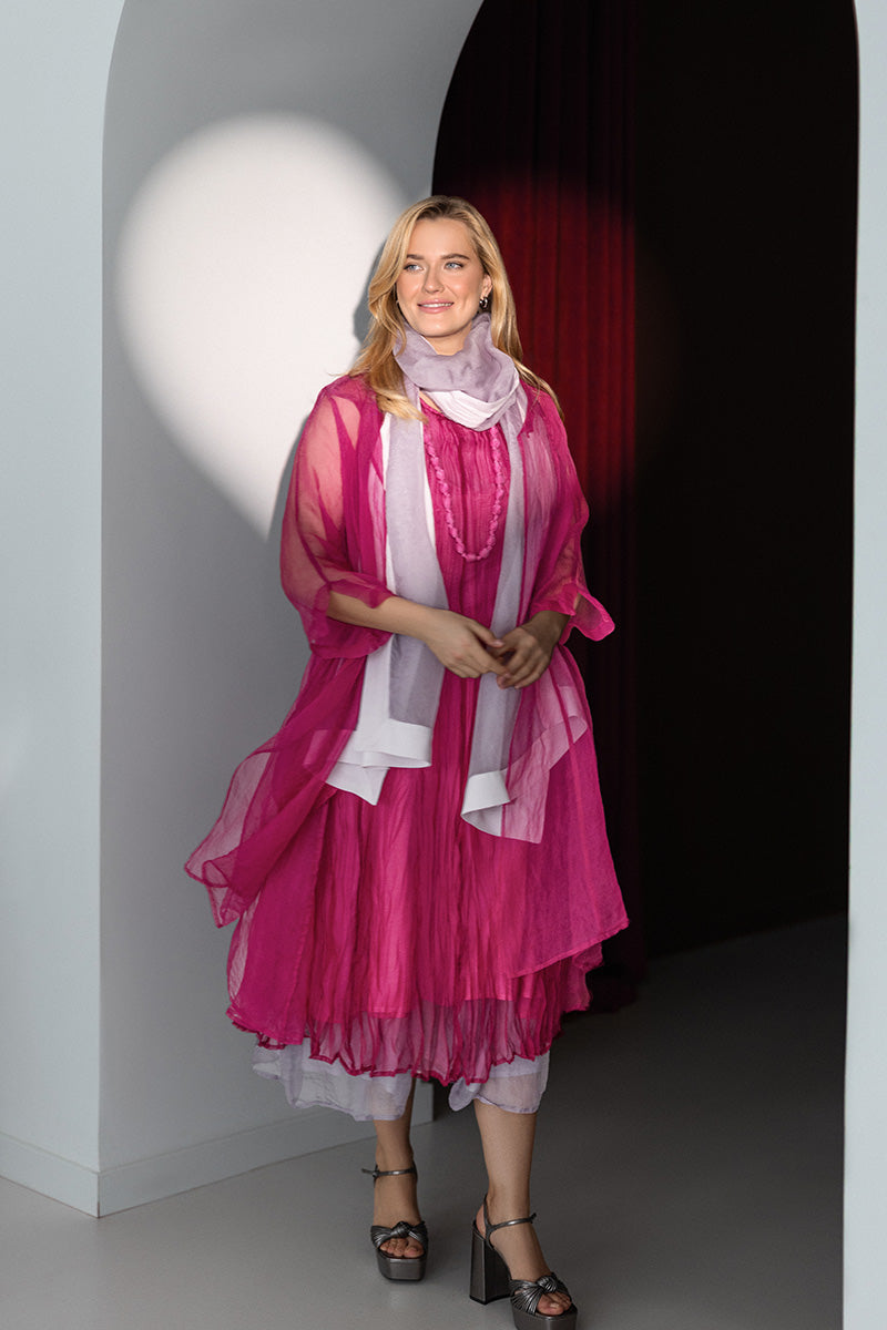 Fluid Lilac Silk Chiffon Skirt 6