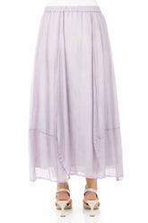 Fluid Lilac Silk Chiffon Skirt 2