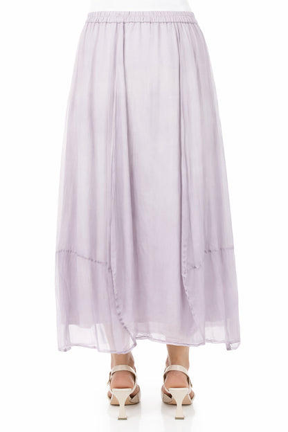 Fluid Lilac Silk Chiffon Skirt 2
