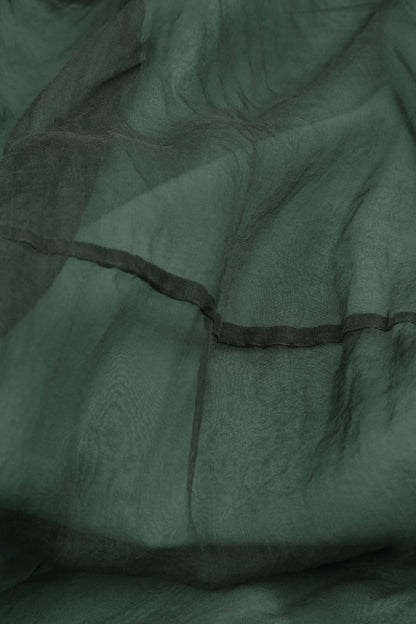 Fließender salbeifarbener Seidenchiffonrock