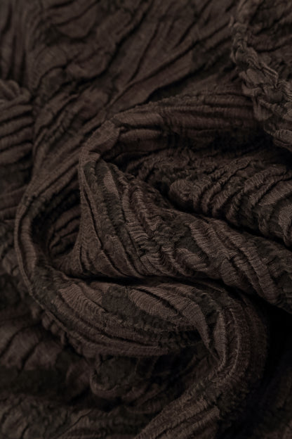 Forest Brown Circle Silk Linen Dress