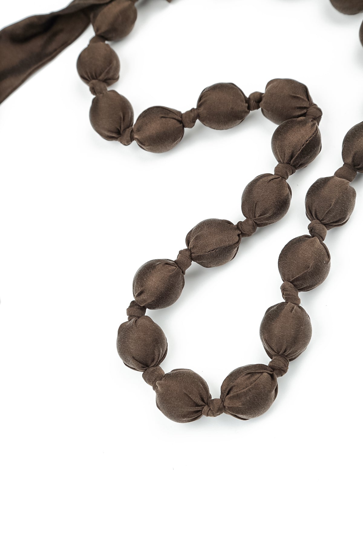Forest Brown Silk Bead Necklace